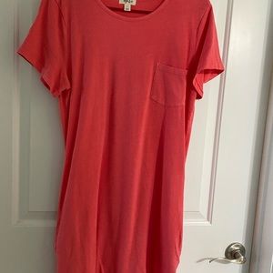 Comfy mid length T shirt dress with pocket